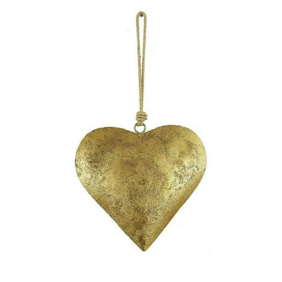 1/3x 3D Metal Heart Decorative Bell with Hanging Rope Christmas tree Decor DIY N4C6