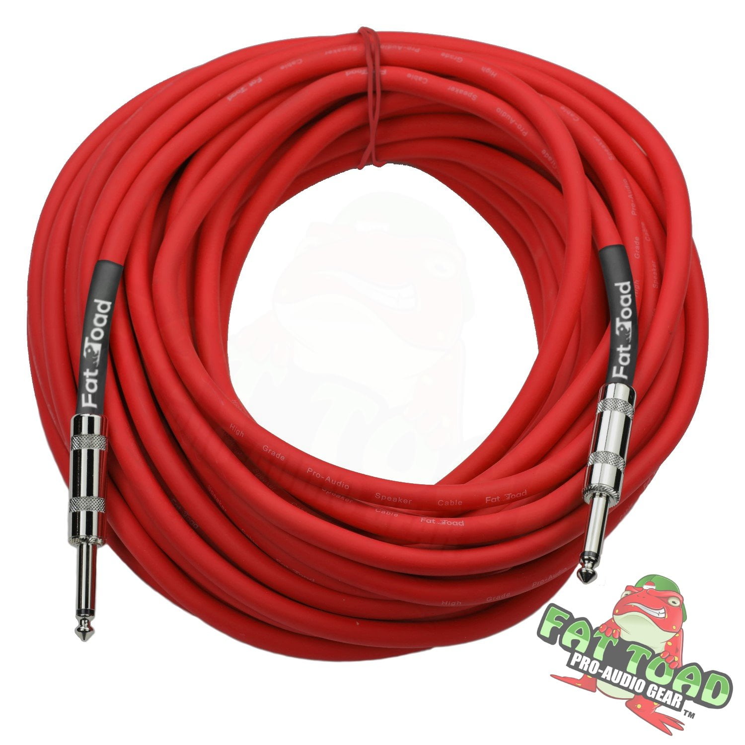1/4" to 1/4 Speaker Cable by Fat Toad 50ft Professional Pro Audio Red DJ Speaker PA Patch Cord