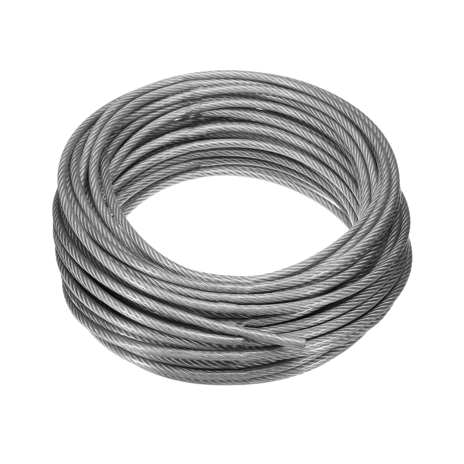1/4" 100ft 304 Stainless Steel Cable Wire Rope 7 x 19 Strands Coated ...