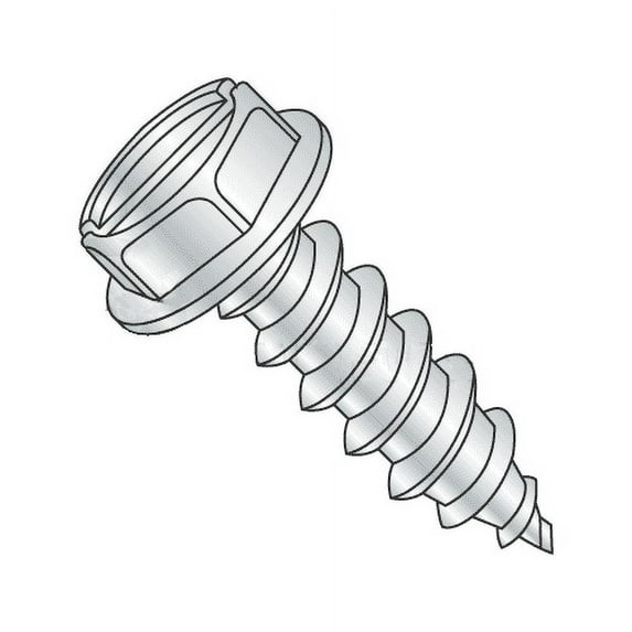 1/4"-14 x 3/4" Type AB Self-Tapping Screws / Slotted / Hex Washer / Steel / Zinc Plating (Quantity: 2700 pcs)