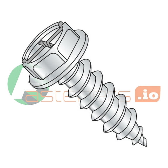 1/4"-14 x 3" Type AB Self-Tapping Screws / Combo / Hex Washer / Steel / Zinc Plating (Quantity: 600 pcs)