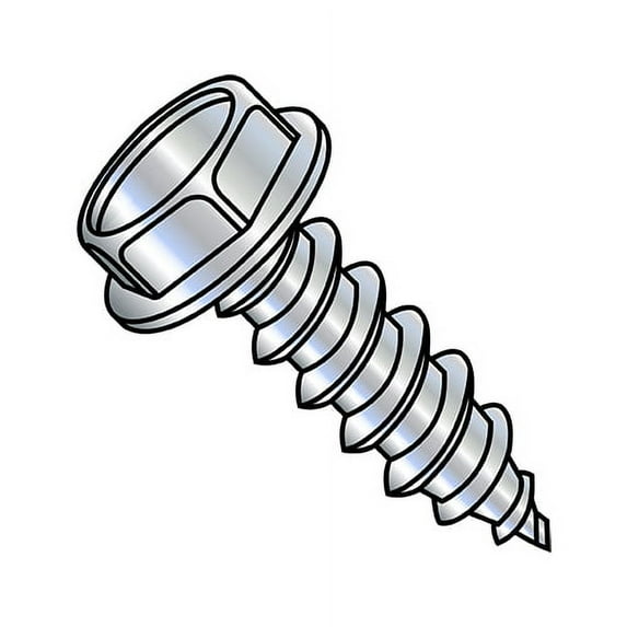 1/4-14X1 3/4 Unslotted Indented Hex Washer Self Tapping Screw Type AB Fully Threaded Zinc An (Pack Qty 1,000) BC-1428ABW