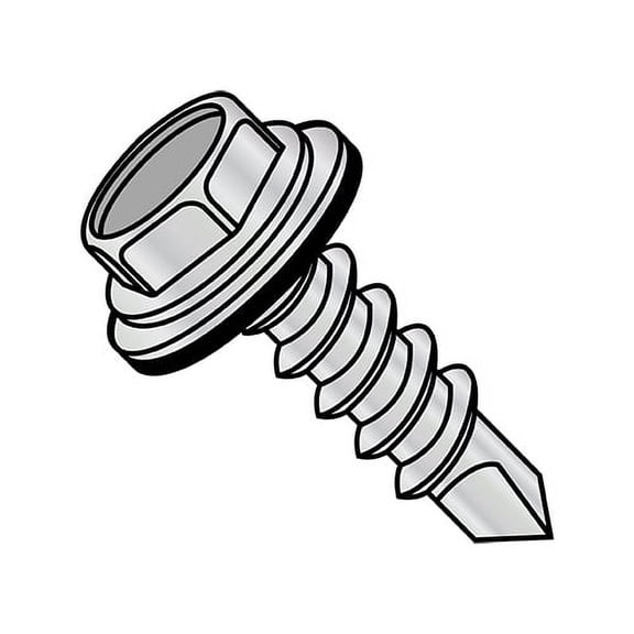 1/4-14X2 Unslotted Hex Washer Bonded NEO EPDM Washer Self Drill Full Thread Zinc 1000hrs Salt (Pack Qty 1,000) BC-1432KWNHC
