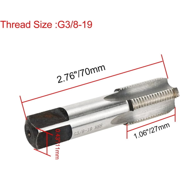 1/4-18 NPT Pipe Tap, High-Speed Steel Thread Tap with AD+ Coating, Heavy-Duty Threading Tool for Stainless Steel, Brass, PVC, Metal