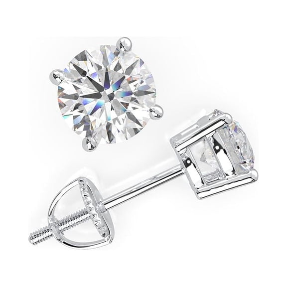 1/4- 2.00 Carat Total Weight Women's Lab Grown Diamond Earrings in 14k White (VS2 Clarity, F Color, 1.00+ IGI Certified)