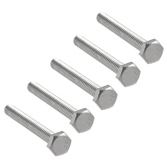 1/4-20*2" 304 Stainless Steel Hex Head Screw Bolts 5pcs