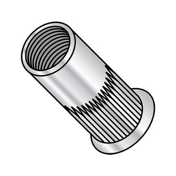 1/4-20-.260 Small Head Ribbed Threaded Insert Rivet Nut Aluminum Cleaned and Polished (Pack Qty 1,000) BC-LA-14260S