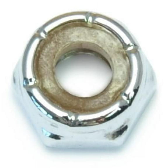 1/4"-20 Chrome Plated Steel Coarse Thread Thin Pattern Lock Nuts (10 pcs.)