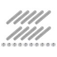 thumbnail image 1 of 1/4"-20 Fully Threaded Rod, 10Pcs 304 Stainless Steel 1.6" Long Threaded Screw, 1 of 7