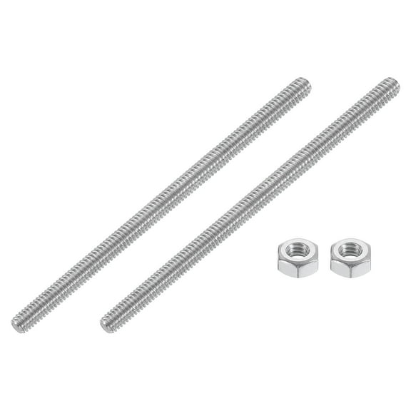 1/4"-20 Fully Threaded Rod, 2Pcs 304 Stainless Steel 5.1" Long Threaded Screw
