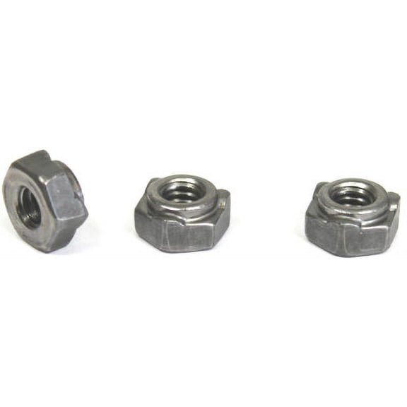 1/4-20 Hex Weld Nuts / 6 Projections / Self-Locating Pilot / Steel / Plain - 1000 Piece Carton