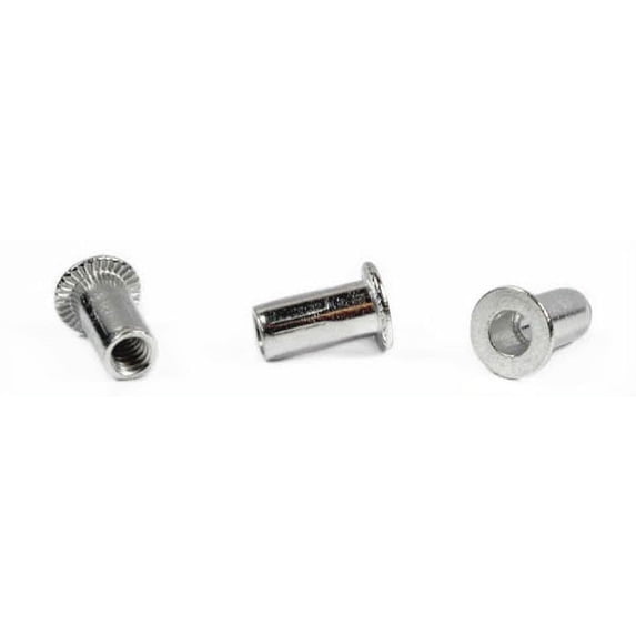 1/4-20 (Max Grip .200) Large Flange Blind Threaded Inserts / Aluminum Alloy 5056 - 1000 Piece Carton