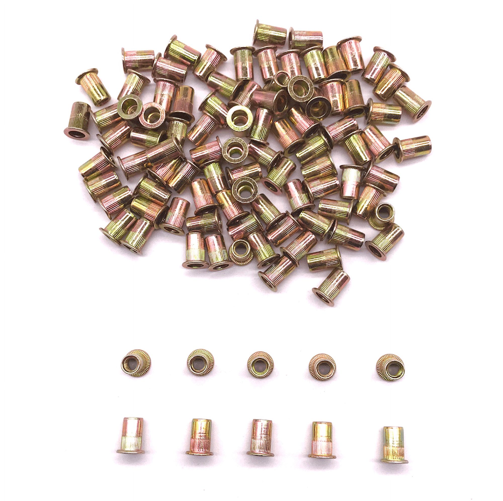 1/420 Rivet Nuts Carbon Steel Rivnut Insert Nutsert Threaded Flat Head