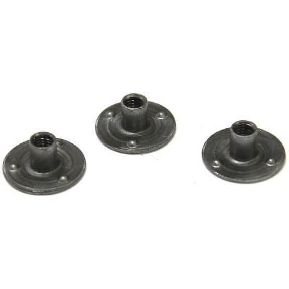 1/4-20 Round Base Weld Nuts / 3 Projections / Steel / Plain / 5/16" Barrel Height - 1000 Piece Carton