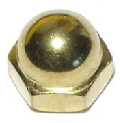 1/4"-20 Solid Brass Coarse Thread Acorn Cap Nuts CNB-054
