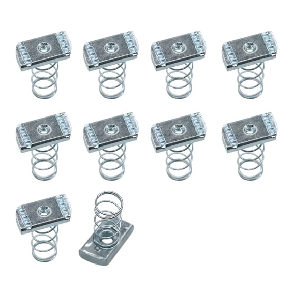 1/4-20 Strut Channel Nuts, 10 Pack Thickened Standard Spring Nut with Zinc Plated Use On Unistruts