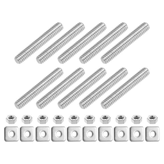 1/4"-20 UNC Fully Threaded Rod, 10Pack 304 Stainless Steel 1.6" Screw with Washer