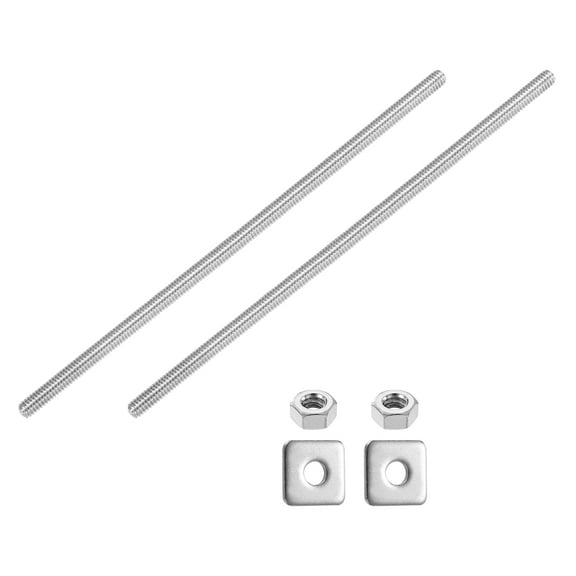1/4"-20 UNC Fully Threaded Rod, 2Pack 304 Stainless Steel 7.9" Screw with Washer