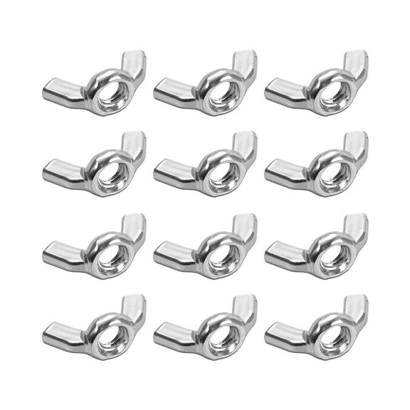 1/4"-20 Wing Nuts, Carbon Steel Zinc Plated Hand Twist Tighten Ear Butterfly Nut 12 Pcs