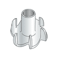 thumbnail image 1 of 1/4-20 X 1/4" 6 Prong Tee Nuts / Steel / Zinc (Quantity: 2,000 pcs), 1 of 1
