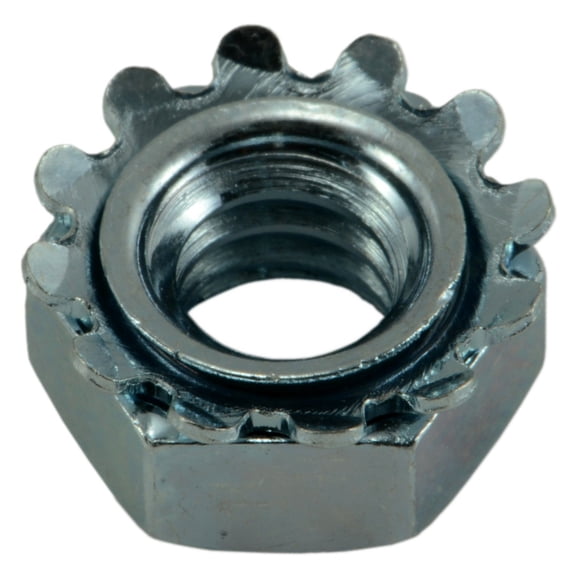 1/4"-20 Zinc Plated Grade 2 Steel Coarse Thread Kep Lock Nuts LNS-254
