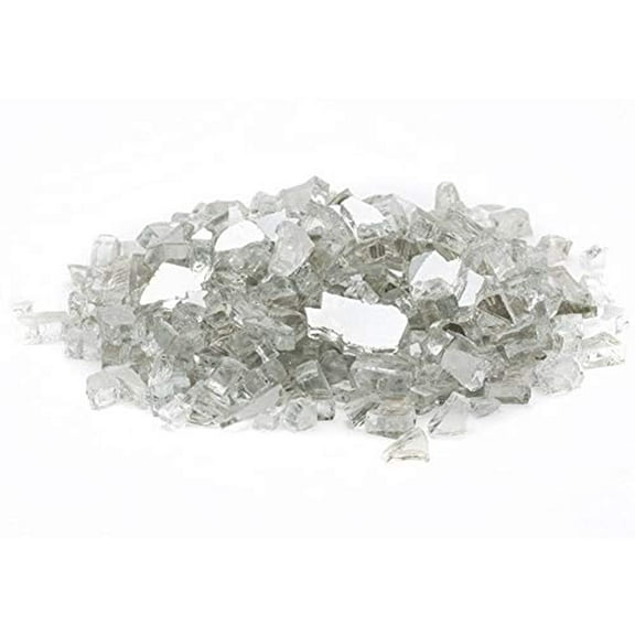 1/4" 20 lb. Crystal Clear Reflective Fire Glass