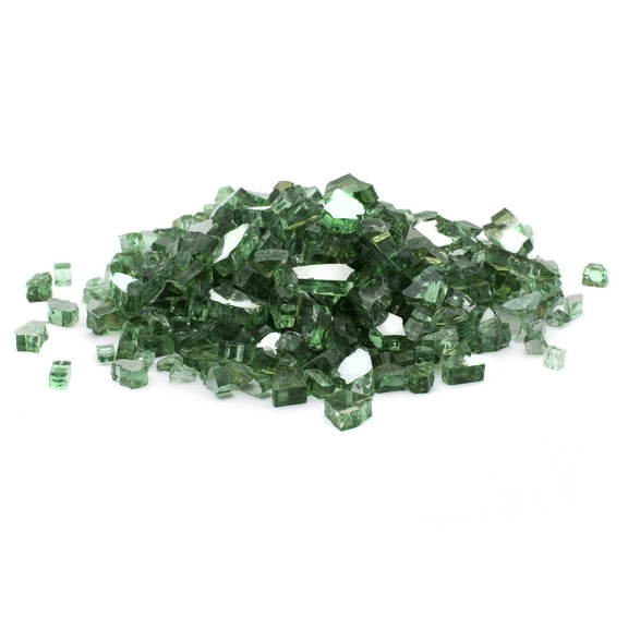 1/4" 20 lb. Green Reflective Fire Glass