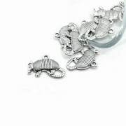 GUERRILLA CHARM 1, 4, 20 or 50 Pieces: Antique Silver Armadillo Charms