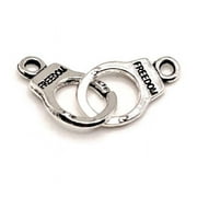 GUERRILLA CHARM 1, 4, 20 or 50 Pieces: Small Silver Freedom Handcuff Charms
