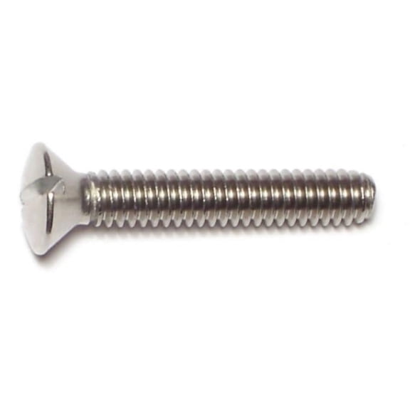 1/4"-20 x 1-1/2" 18-8 Stainless Slotted Oval Machine Screws MSOSS-226 (10 pcs.)