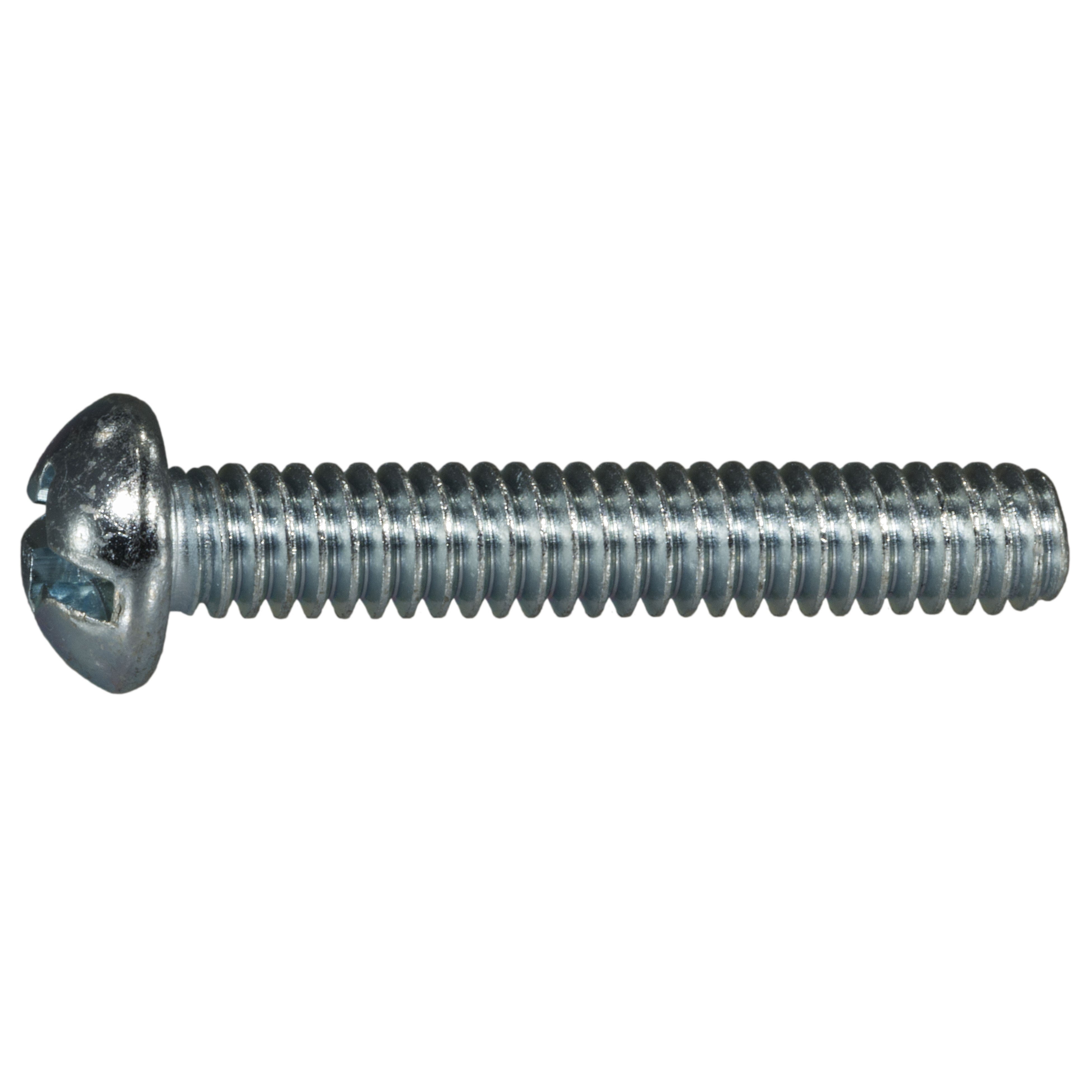 1/4"-20 x 1-1/2" Zinc Plated Steel Coarse Thread Combo Round Head Machine Screws MSCRS-541