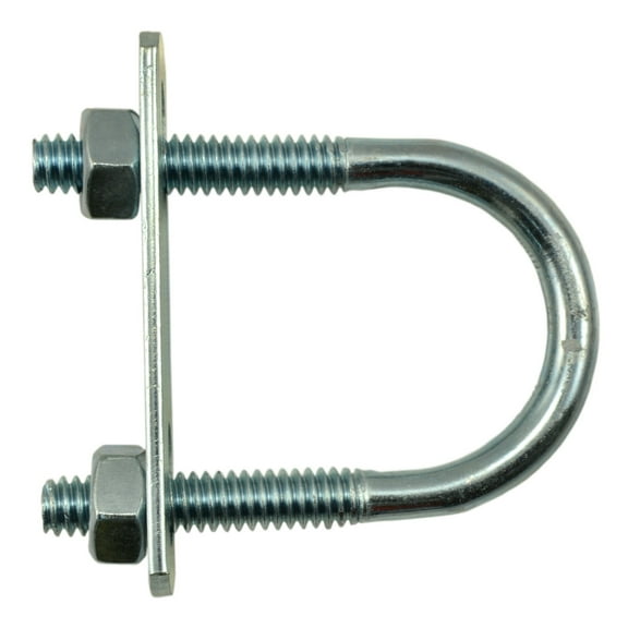 1/4"-20 x 1-1/8" x 2-1/4" Zinc Plated Steel Round U-Bolt (10 pcs.)