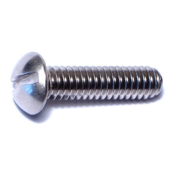 1/4"-20 x 1" 18-8 Stainless Slotted Round Head Machine Screws (10 pcs.)