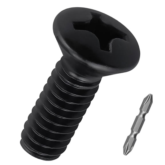 1/4-20 x 1/2" Black Oval Head Machine Screws - 304 Stainless Steel for Wall Plates, Appliances & Cabinet Hardware (30 Pack with Bit)