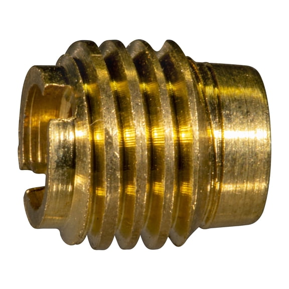 1/4"-20 x 1/2" Brass Coarse Thread Tapped Wood Inserts (12 pcs.)