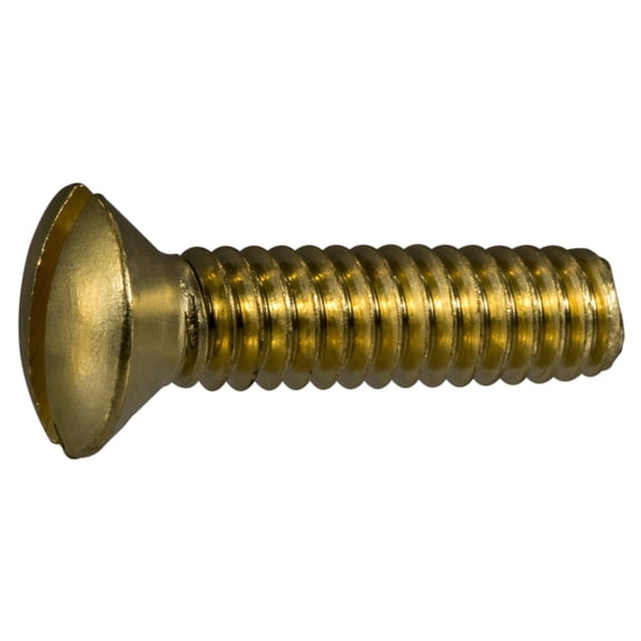 1/4"-20 x 1" Brass Coarse Thread Slotted Oval Head Machine Screws (12 pcs.)