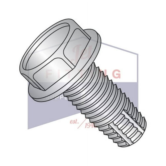 1/4-20 x 1" Type F Thread Cutting Screws | Unslotted | Hex Washers Head | 18-8 Stainless Steel (Quantity: 1000)