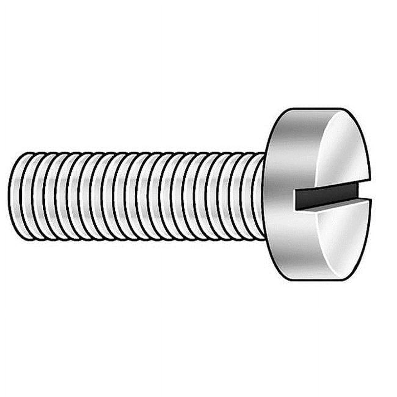 1/4"-20 x 1 in Slotted Fillister Machine Screw, Zinc Plated Steel, 100 PK