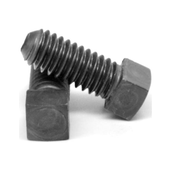 1/4"-20 x 2 1/2" (FT) Coarse Thread Square Head Set Screw Cup Point Low Carbon Steel Case Hardened Plain Finish Pk 25