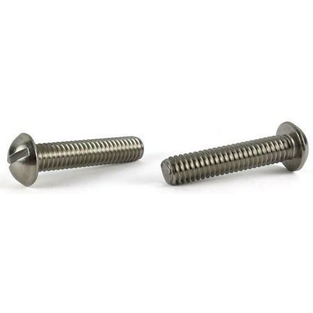 1/4-20 x 2 1/2" Machine Screws / Slotted / Round Head / 18-8 Stainless Steel - 500 Piece Carton