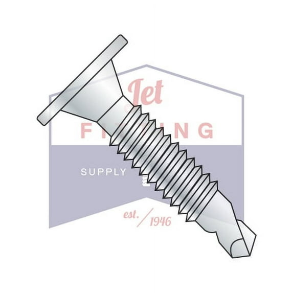 1/4-20 x 2 1/2" Self-Drilling Screws | Machine Screw Thread | Phillips | Wafer Head #3 Point | Steel | Zinc (Quantity: 800)