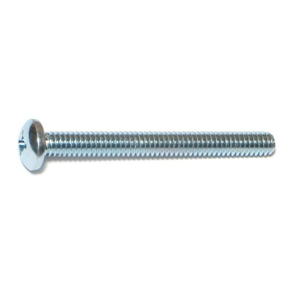 1/4"-20 x 2-1/2" Zinc Plated Steel Coarse Thread Phillips Pan Head Machine Screws MSCPS-304