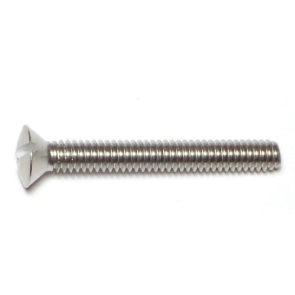 1/4"-20 x 2" 18-8 Stainless Slotted Oval Head Machine Screws (12 pcs.)