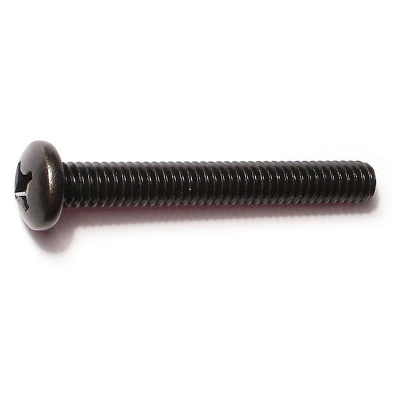 1/4"-20 x 2" Black Oxide Phillips Pan Head Machine Screws (10 pcs.)