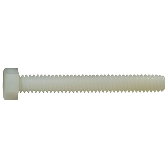 1/4"-20 x 2" Nylon Plastic Coarse Thread Hex Cap Screws CSHN-043 (10 pcs.)