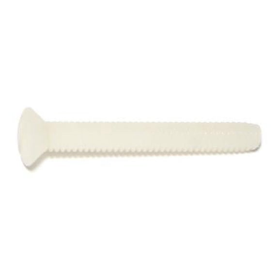 1/4"-20 x 2" Nylon Plastic Slotted Oval Head Machine Screws MSON-060 (6 pcs.)