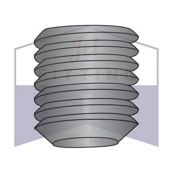 1/4-20 x 3/16 Flat Point Socket Set Screws | Alloy Steel | Coarse Thread | Metric | ISO 4026 | DIN913 Black Oxide (Quantity: 50)
