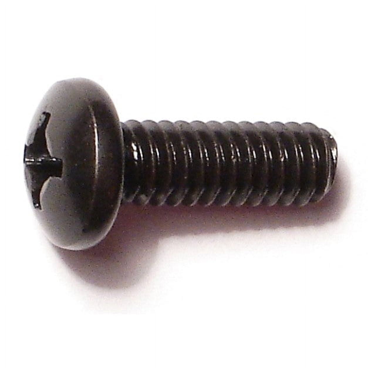 1/4"20 x 3/4" Black Oxide Phillips Pan Head Machine Screws (15 pcs