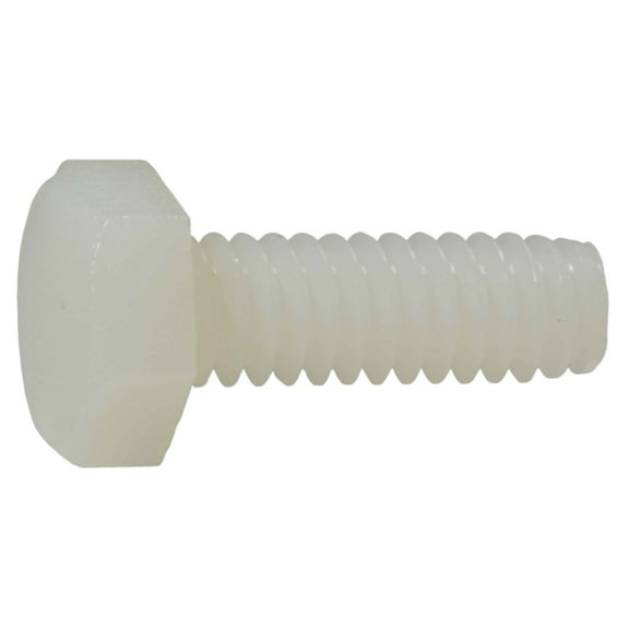 1/4"-20 x 3/4" Nylon Plastic Coarse Thread Hex Cap Screws CSHN-037 (10 pcs.)