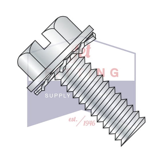 1/4-20 x 3/4" SEMS Screws | External Tooth Washers | Slotted | Hex Washers Head | Steel | Zinc (Quantity: 3000)